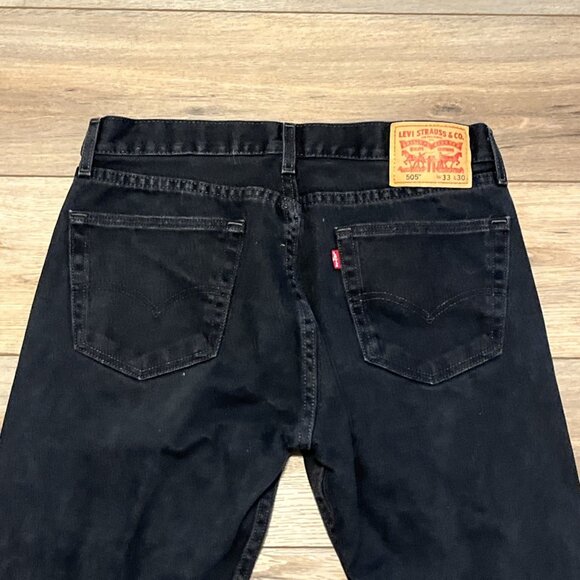 Men's Levis 505 Regular Fit Denim Jeans SZ 33x30 Black Modern Cotton Red Tab - Picture 8 of 13